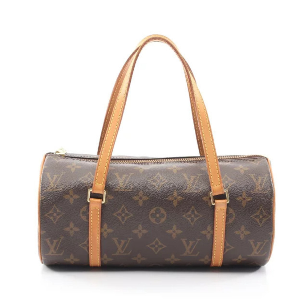 Louis Vuitton Papillon Handbag Canvas Leather Monogram Brown